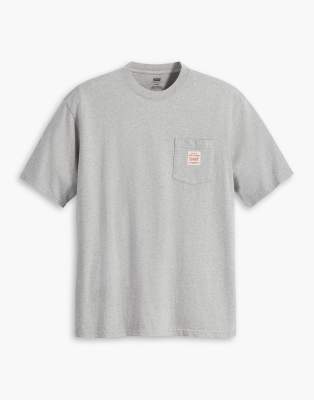 Levi's - T-shirt ample avec poche style workwear - Gris chiné