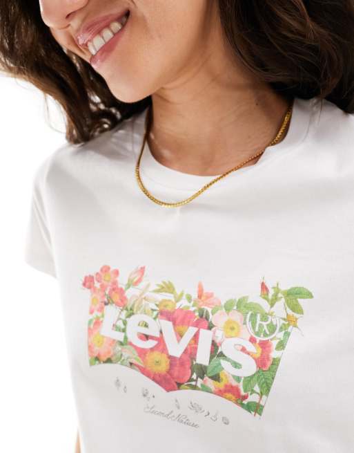 Levi s T shirt avec logo imprim fleuri Blanc