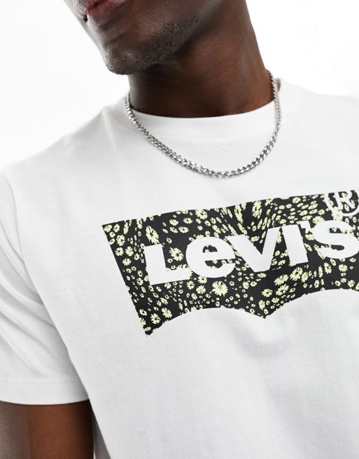 T Shirt Levi's homme blanc avec logo à la poitrine