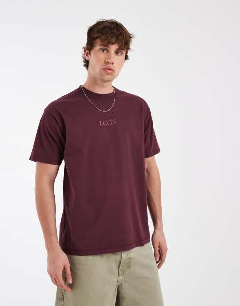 Levi's - T-shirt avec logo sur la poitrine - Bordeaux - view 1