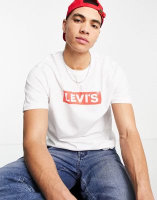 Nouveau Levi's - T-shirt avec petit logo encadré sur la poitrine - Blanc