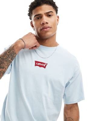 Levi's - T-shirt azzurra con logo batwing centrale - view 1