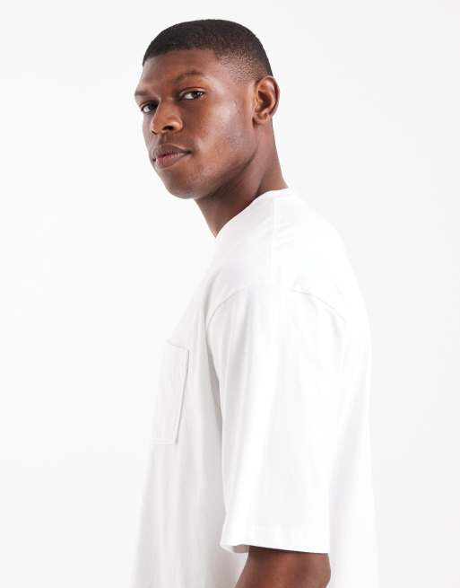 Levi's - T-Shirt bianca con tasca sul petto con linguetta, 4 di 5
