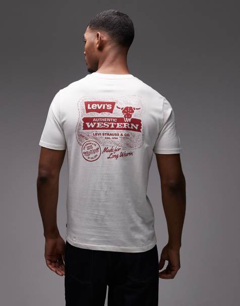 Levi's t-shirt blanc à col rond avec motif au dos - view 1
