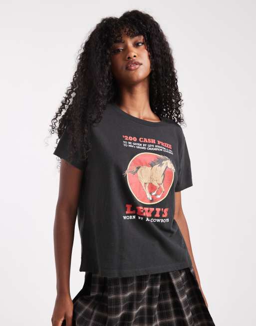 Levi's - T-shirt carré à motif logo - Noir