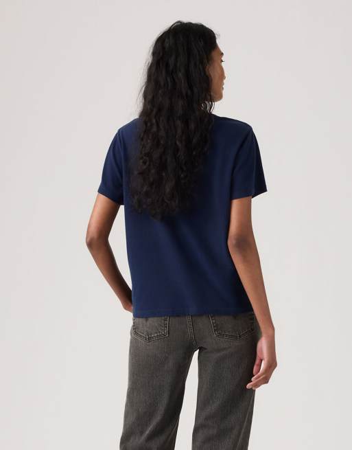 Levi's t-shirt col V préféré avec logo poitrine bleu marine, 4 de 4
