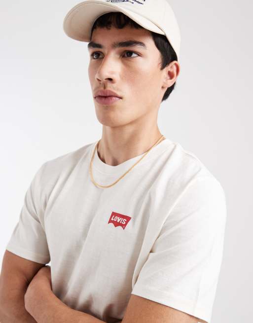 Levi's - T-shirt comoda écru con grafica sul retro, 4 di 5