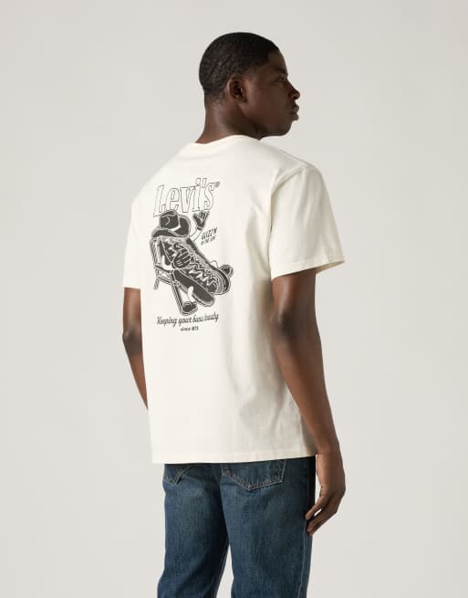 Levi's - T-shirt comoda in cotone bianca, 2 di 4