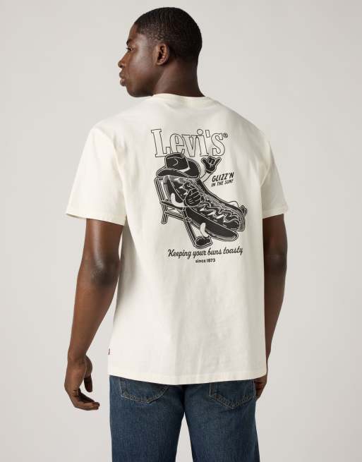 Levi's - T-shirt comoda in cotone bianca, 4 di 4
