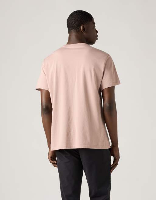 Levi's - T-shirt comoda in cotone rosso chiaro, 4 di 4