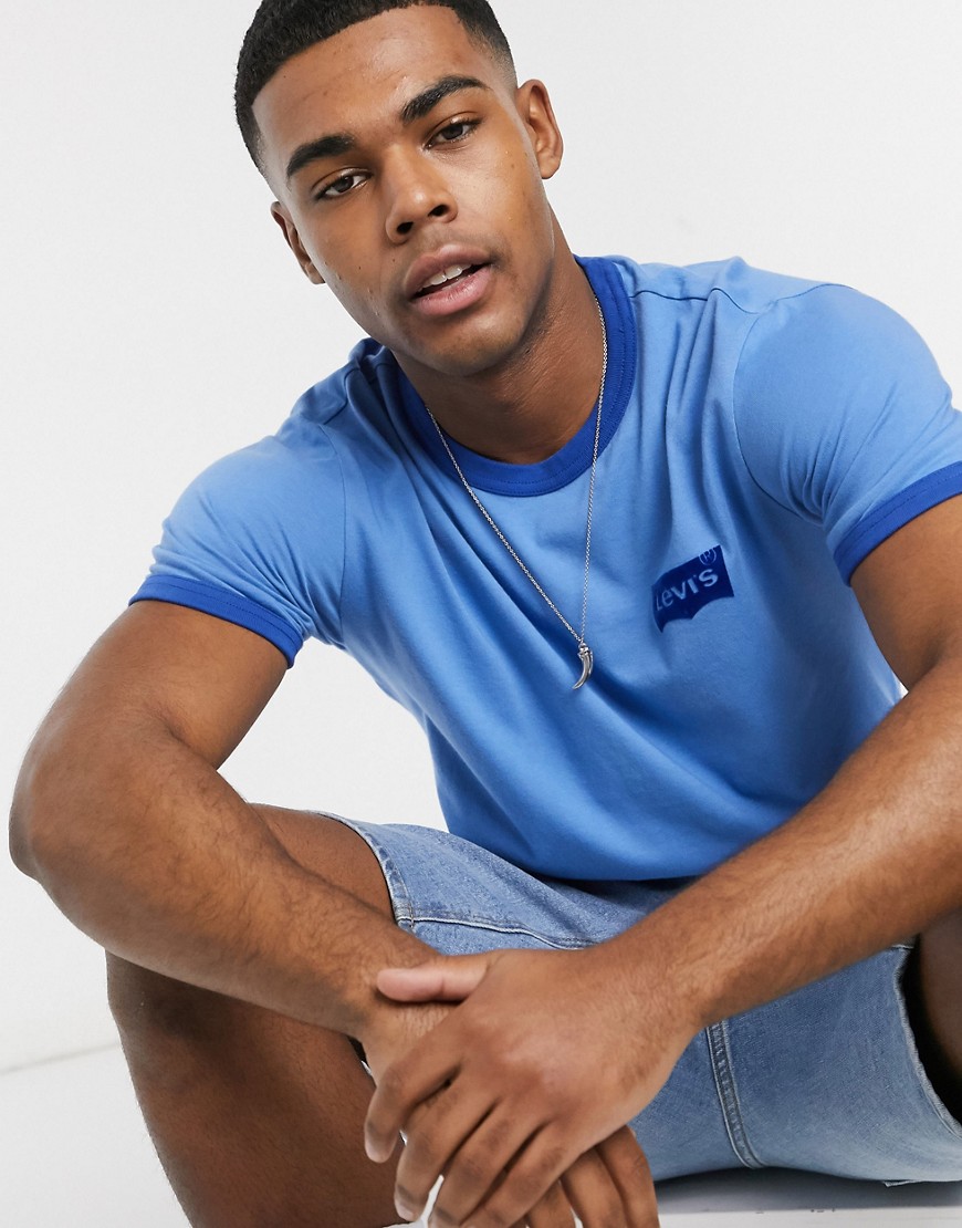 Levi's - T-shirt con bordo a contrasto-Blu