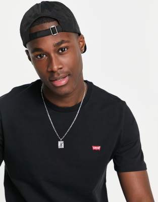 Levi's Uomo Nero T Shirt Girocollo 100% Cotone Originale Con Marchio Della Casa - Immagine 6