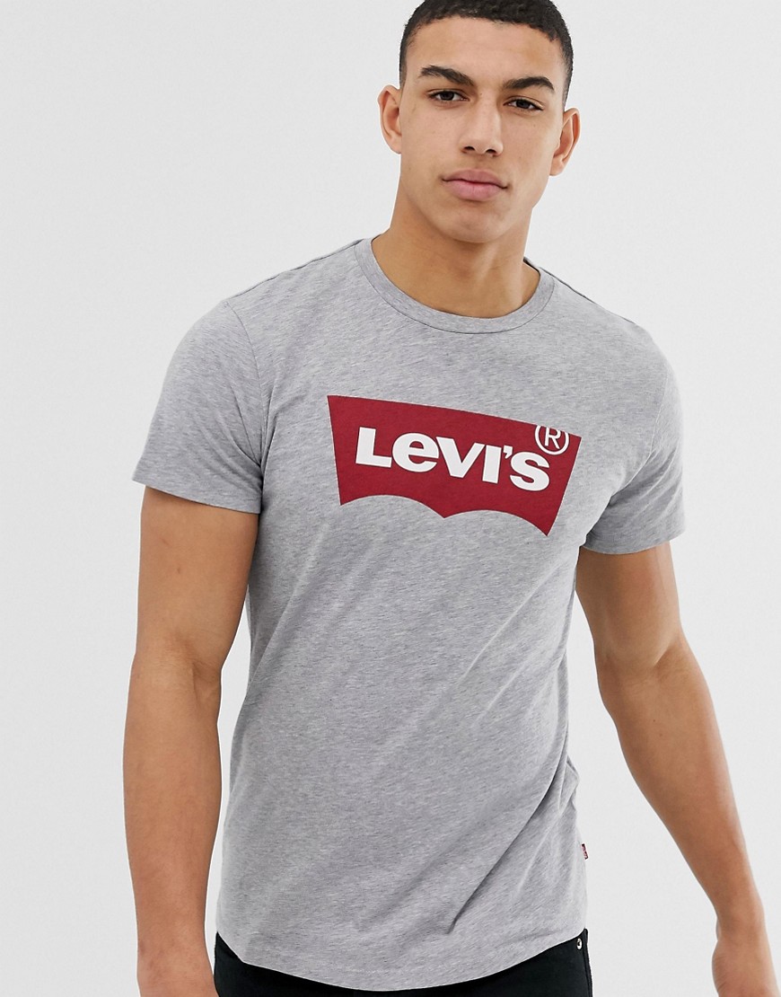 Levi's - T-shirt con logo batwing-Grigio