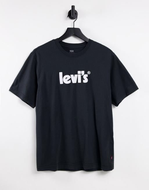 Levi's - T-shirt con logo poster, colore nero