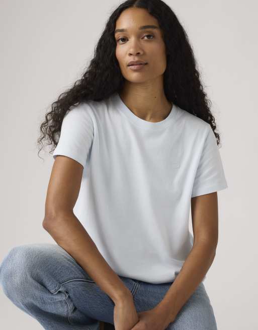 Levi's T-shirt con logo sul petto in rilievo azzurro, 2 di 4