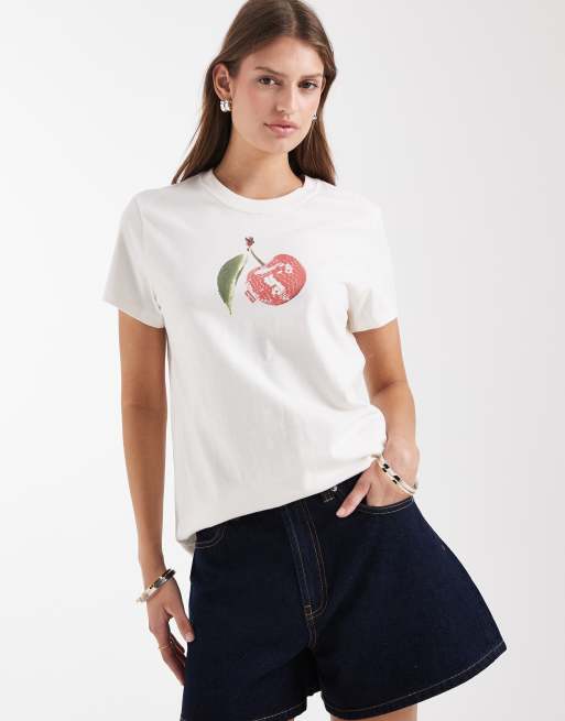 Levi's t-shirt con stampa grafica preferita in bianco, 3 di 4