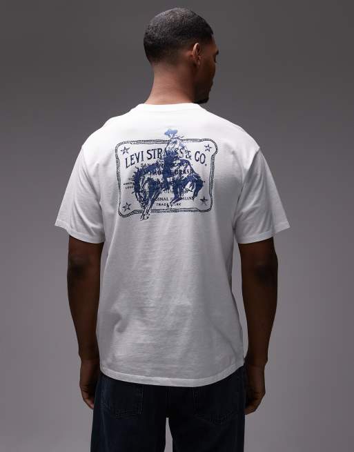 Levi's - T-shirt coupe vintage à imprimé western au dos - Blanc