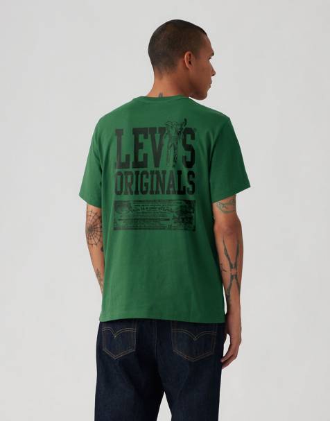 Levi's - T-shirt décontracté à manches courtes et imprimé logo gris - Vert - view 1