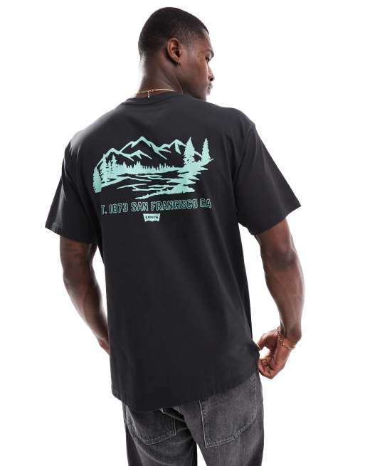 Levi's - T-shirt décontracté avec imprimé vintage au dos - Noir