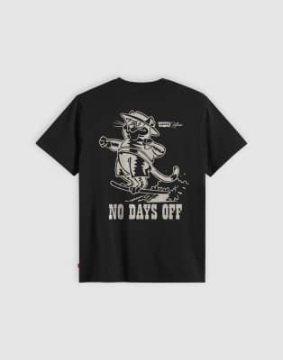 Levi's - T-shirt décontracté avec inscription No Days Off » au dos - Noir