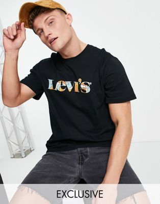 Nouveau Levi's - T-shirt décontracté avec logo sur le devant - Noir - Exclusivité