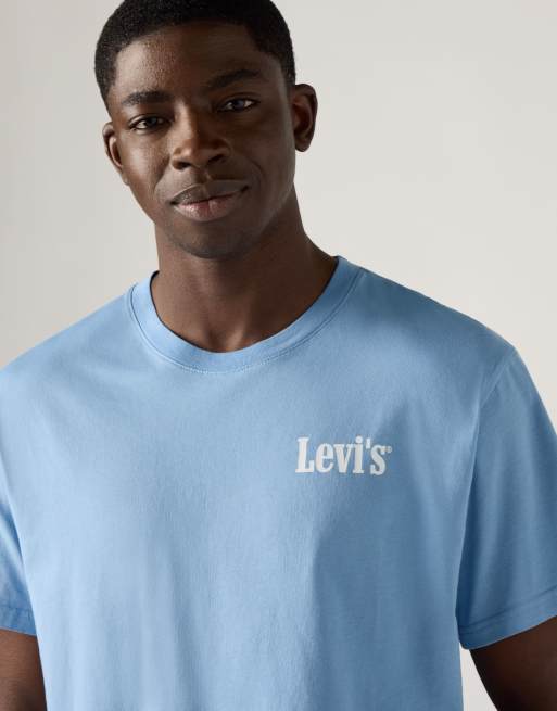 Levi's - T-shirt décontracté en coton - Bleu et blanc, 3 de 4