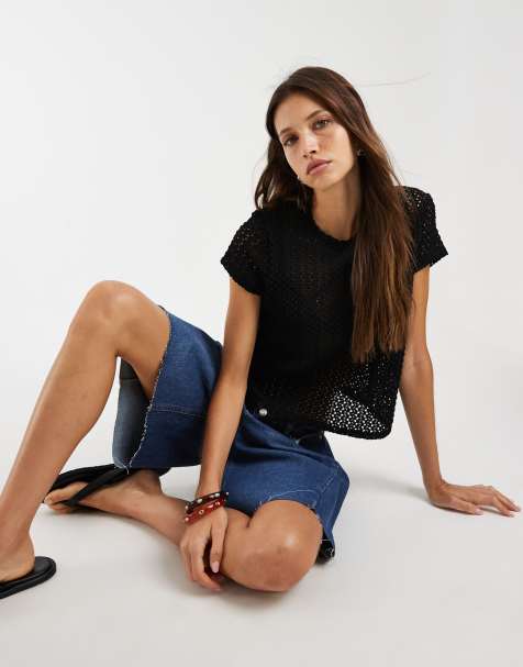 Levi's - T-shirt en dentelle fleurie - Noir - view 1