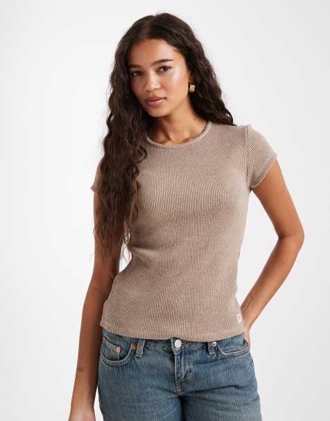 Levi's - T-shirt gaufré à mancherons - Taupe - view 1