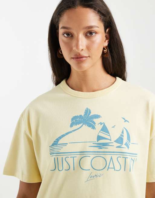 Levi's - T-shirt gialla con stampa , 2 di 4