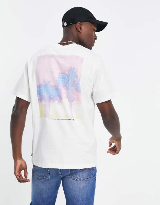 Levi's - T-shirt imprimé palmier au dos - Blanc