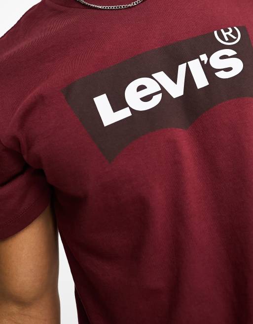 Levi's maroon shop t shirt