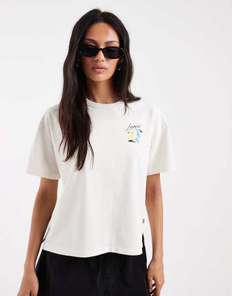 Levi's – T-Shirt in Ecru mit Print - view 1