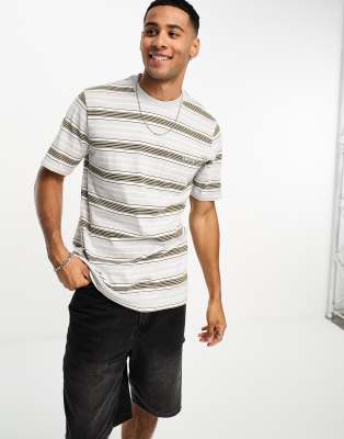 Levi's Levi's t-shirt in grey beige stripe with pocket