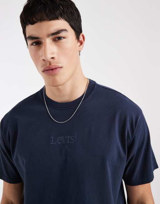 Levi's – T-Shirt in Marineblau mit Brust-Logo, 3 von 5