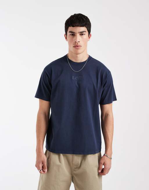 Levi's – T-Shirt in Marineblau mit Brust-Logo, 4 von 5