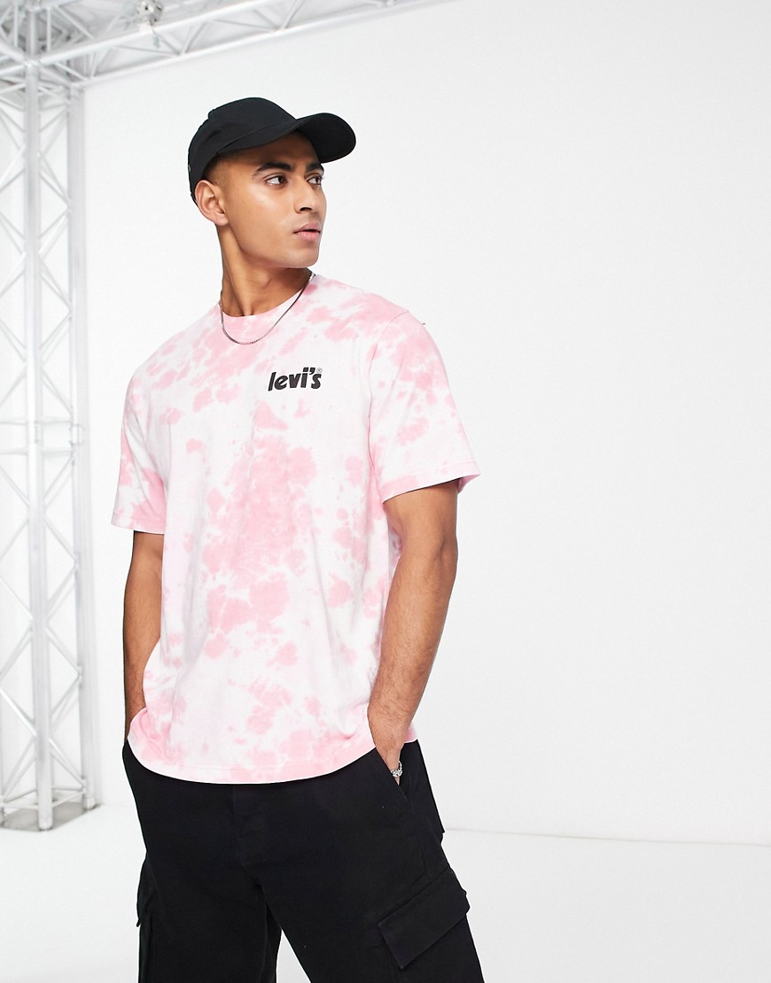 Levi’s t-shirt in purple tie dye with poster logo