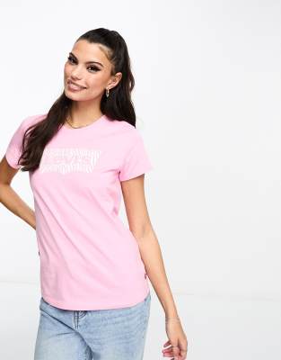 Levi's - T-Shirt in Rosa mit Zebramuster-Logo