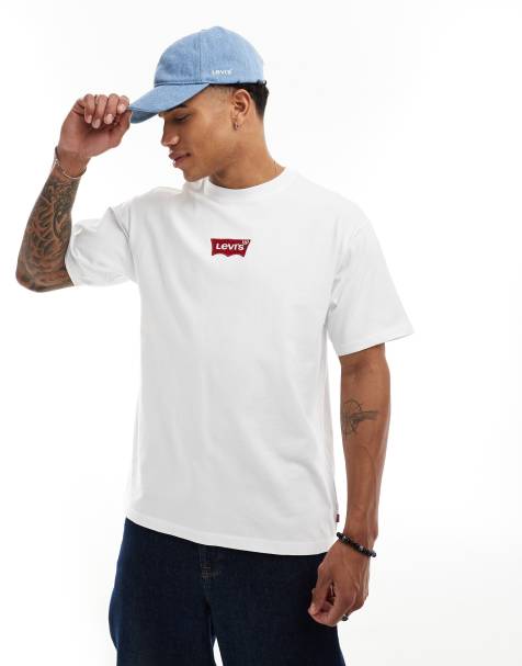 Levi's – T-Shirt in Weiß mit mittigem Fledermaus-Logo - view 1