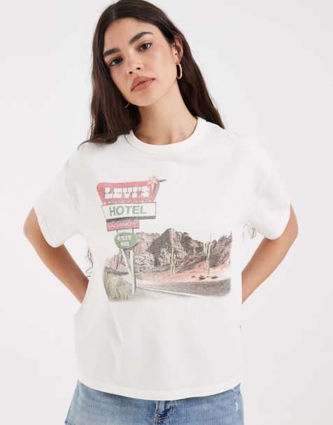 Levi's – T-Shirt in Weiß mit Vintage-Schnitt und Grafikprint - view 1