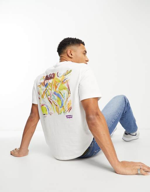 Levis printed hotsell white t shirt