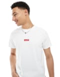 [Levi's] Levi's t-shirt in white with central small box tab logo S WHITE