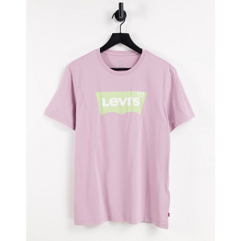 Levi's - T-shirt lilla con logo batwing grande