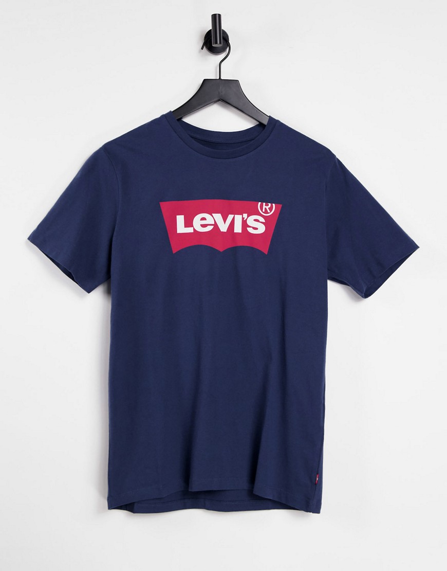 Levi's – T-shirt med fladdermus logga-Blå
