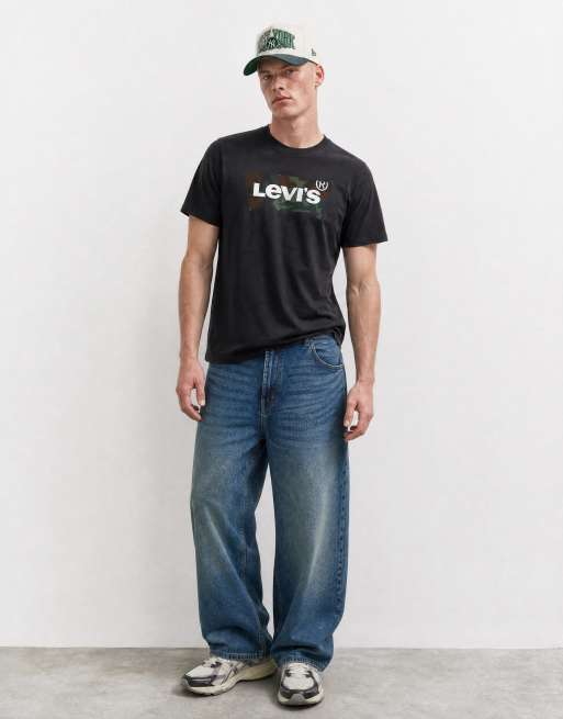 Levi's T-shirt med grafisk camo-logo i sort, 6 af 10