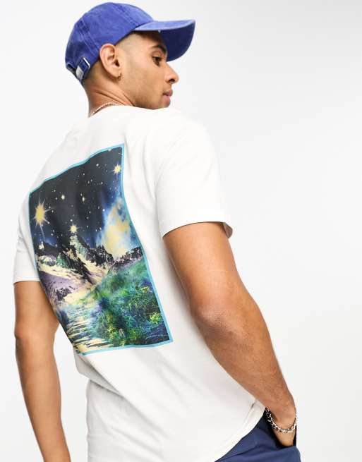 Levi's - T-shirt met bergprint op de achterkant en logo in wit