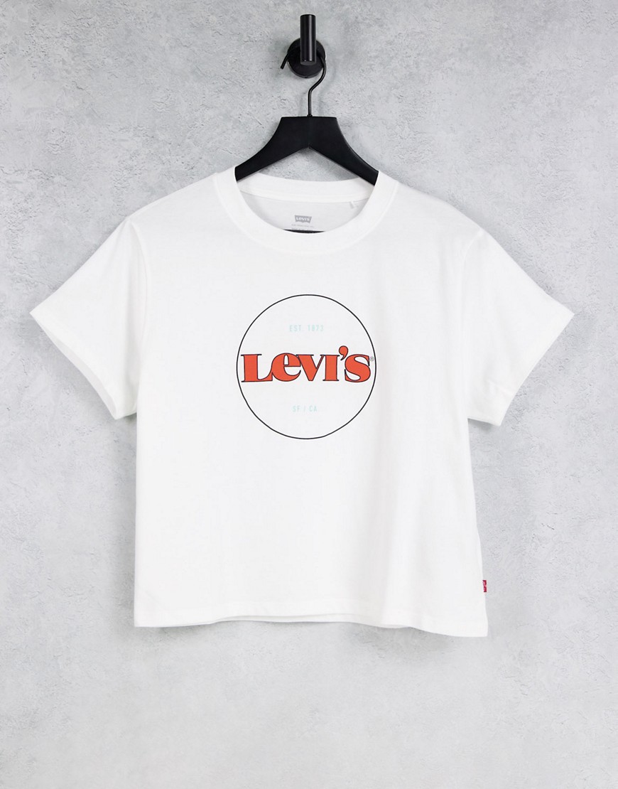Levi's - T-shirt met grafische print en 'new circle' logo in wit