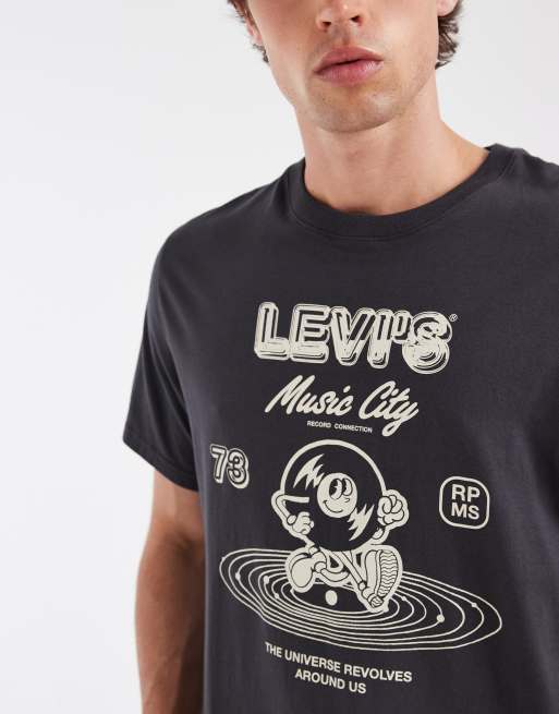 Levi's T-shirt met grafische print in zwart, 3 van 5