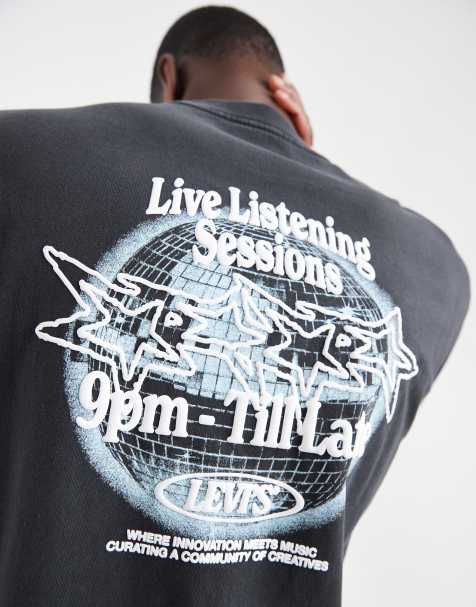 Levi's T-shirt met graphic backprint in zwart - view 1