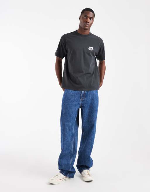 Levi's T-shirt met graphic backprint in zwart, 2 van 5