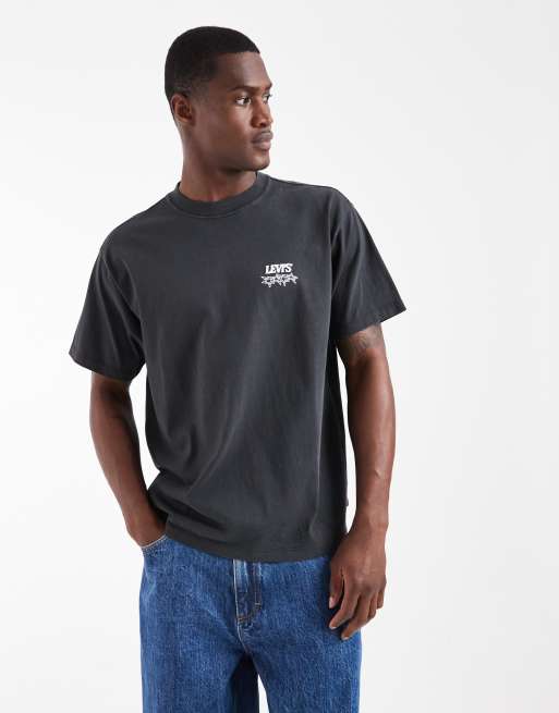 Levi's T-shirt met graphic backprint in zwart, 3 van 5